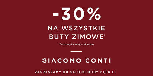 -30% na ZIMOWE OBUWIE  Giacomo Conti