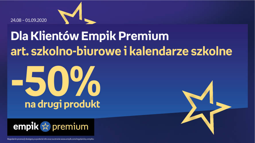 Dla Klientów Empik Premium art. szkolno-biurowe i kalendarze szkole -50% na drugi produkt - 1