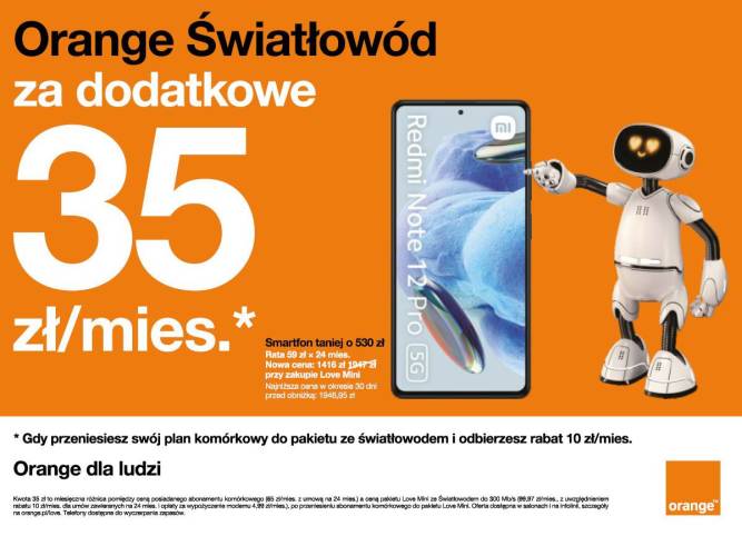 Orange Światłowód za dodatkowe 35zł/mies. - 1