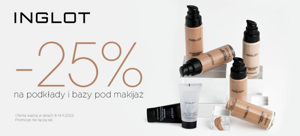 25 % rabatu na podkłady i  bazy pod makijaż Inglot - 1