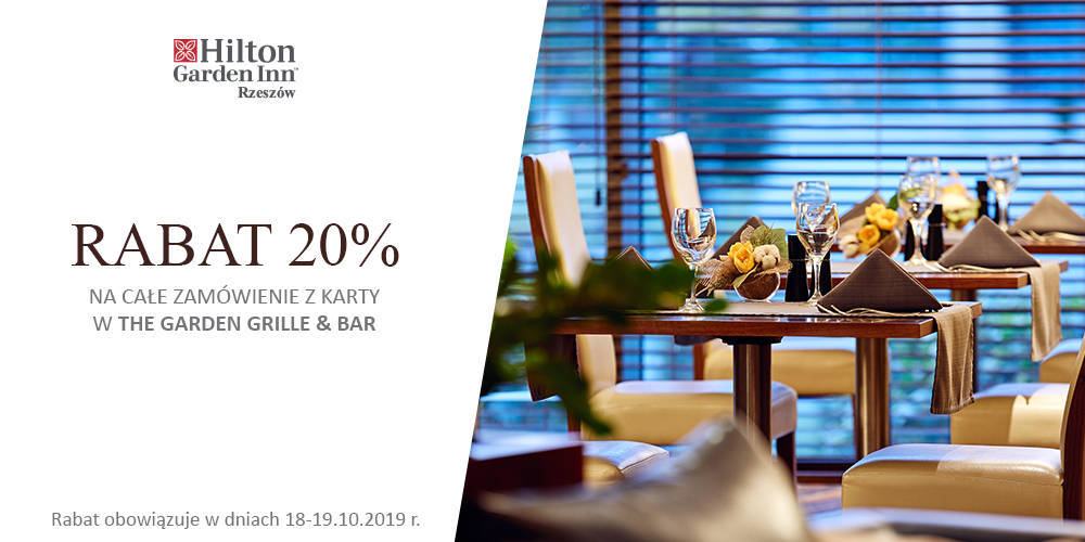 20% rabatu w Restauracji The Garden Grille & Bar - 1