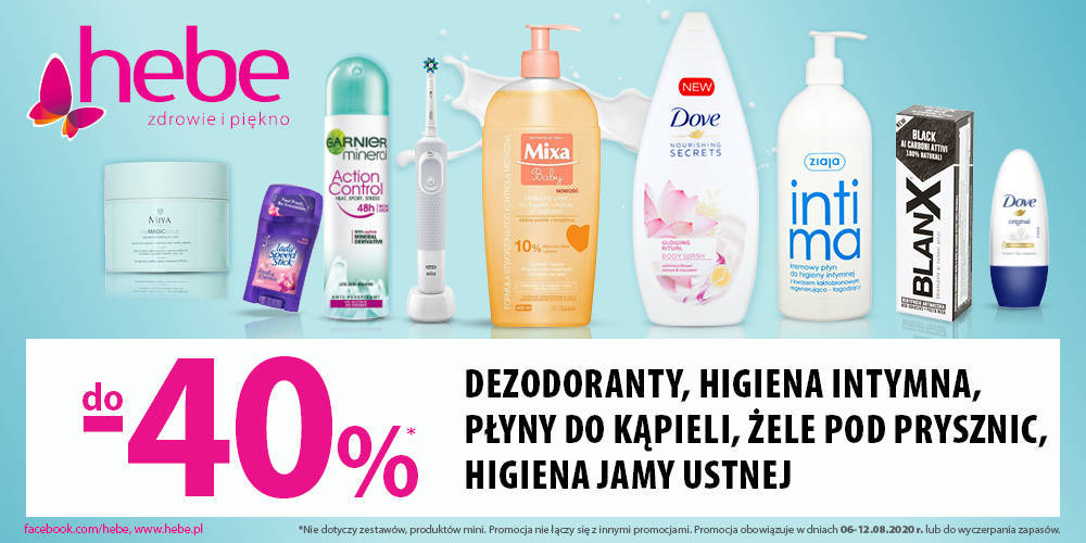  PRODUKTY DO HIGIENY OSOBISTEJ  do- 40% taniej w HEBE - 1