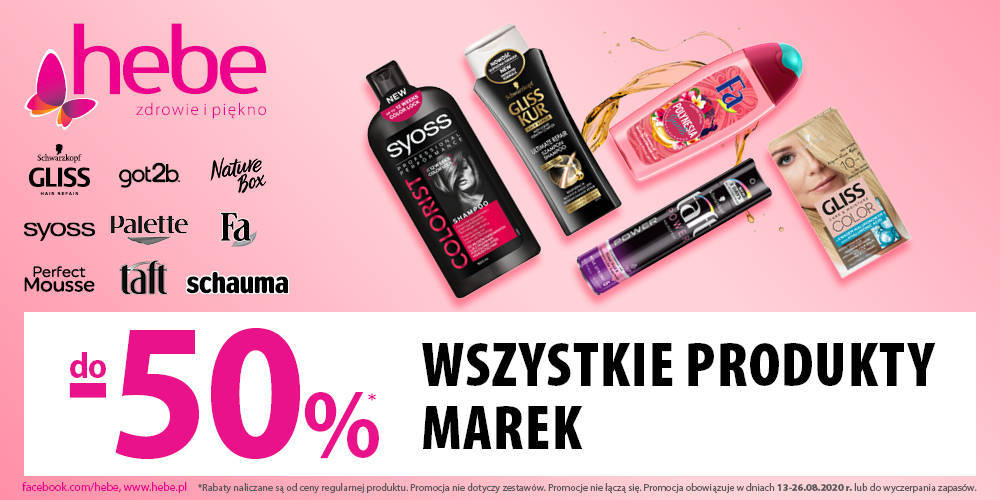 WSZYSTKIE PRODUKTY MAREK TAFT, PALETTE, FA, GLISS KUR I INNE do - 50% TANIEJ w HEBE - 1