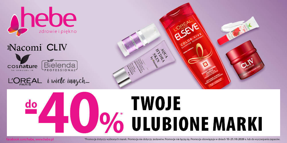 TWOJE ULUBIONE MARKI DO -40% taniej w HEBE - 1