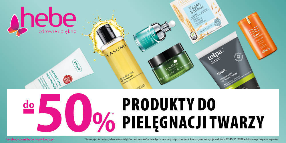 PRODUKTY DO PIELĘGNACJI TWARZY DO -50% w HEBE - 1